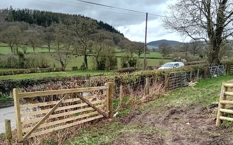 photo of new field gate being installed between fields